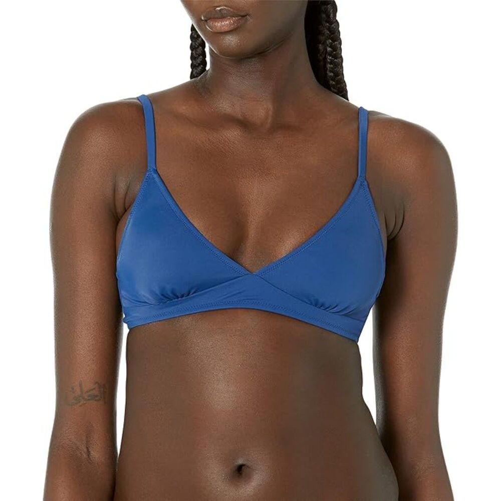 NWT Navy Blue Light-Support Triangle Bikini Top Adjustable Straps XXL UPF 50+